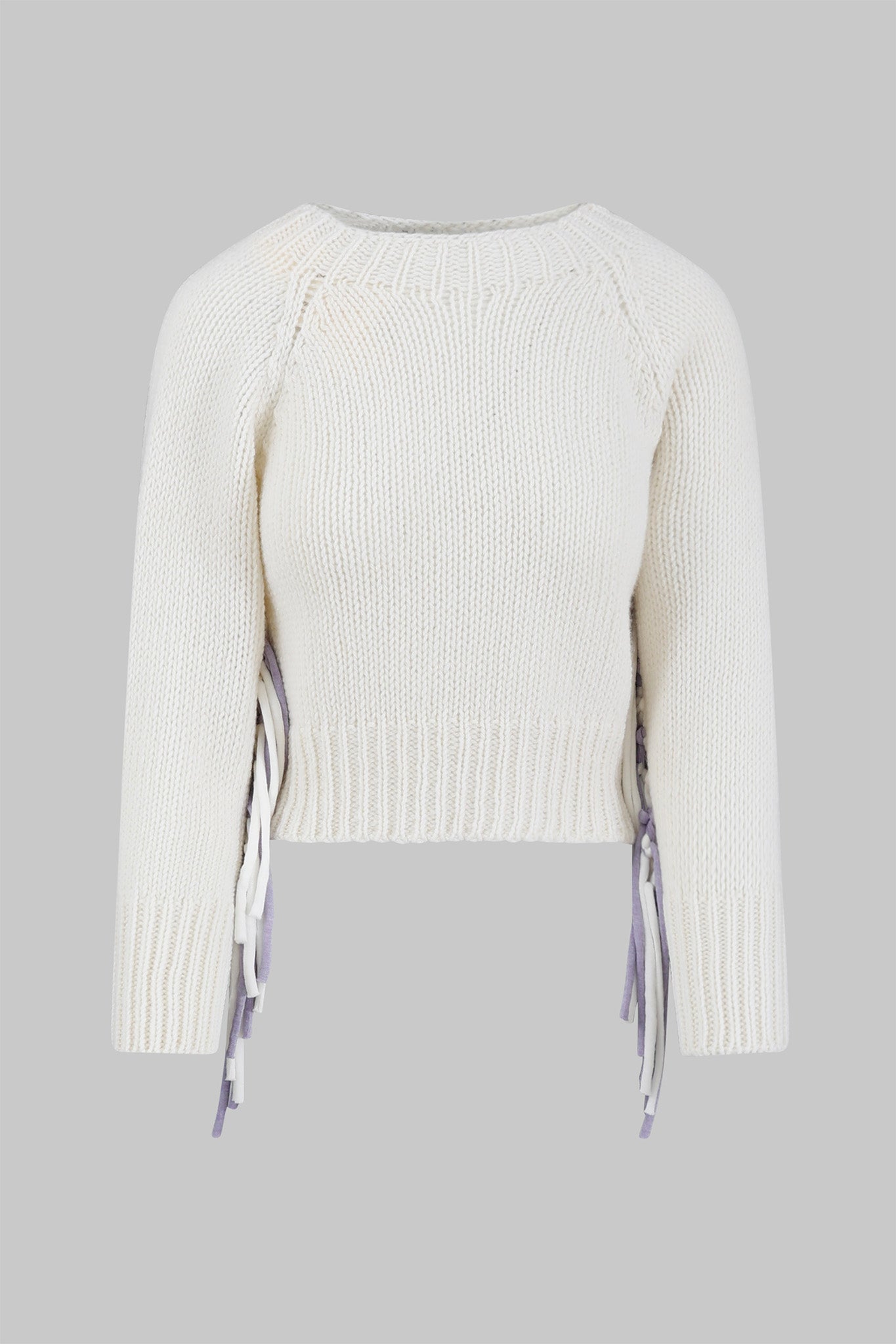 Maglione raglan con frange in misto cashmere - Eufonia