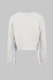 Maglione raglan con frange in misto cashmere - Eufonia